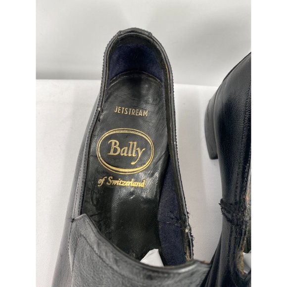 Men's BALLY of Switzerland JETSTREAM Black Leather Loafers Dress Shoes Sz 7 E - Picture 2 of 11